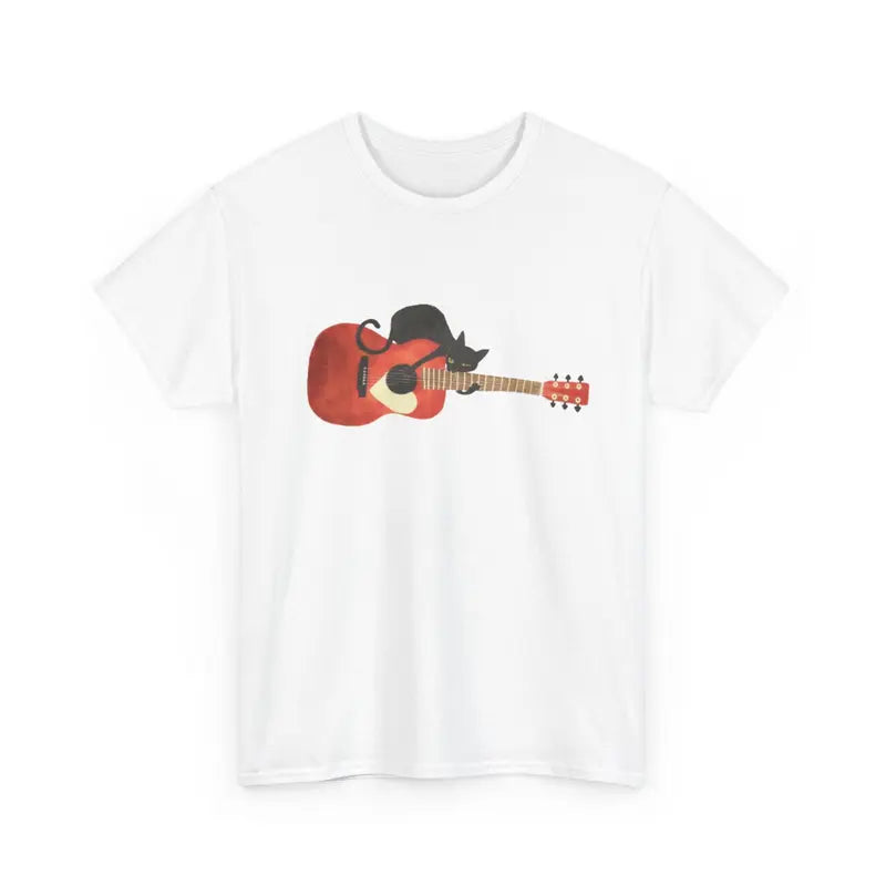 Cat Playing Guitar T-Shirt | Music Cat Illustration Unisex