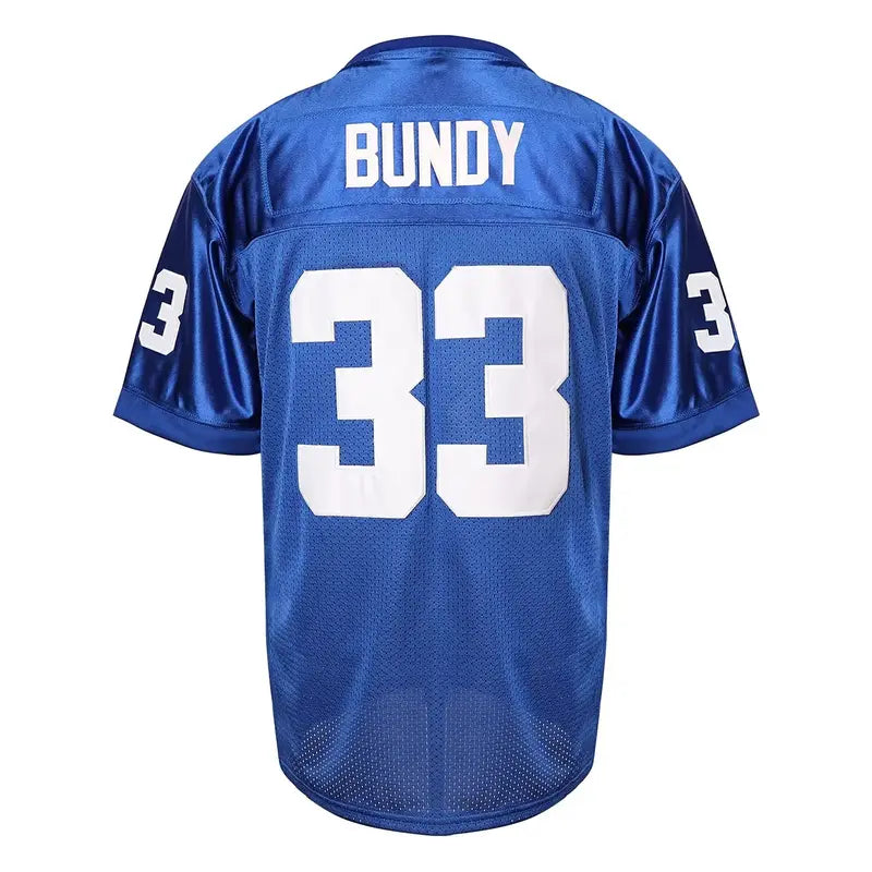 Men's Polk High Bold '33' Print Loose-Fitting Football Fan Jersey - 90s Hip Hop Costume, Lightweight Casual Breathable Knitted Short-Sleeve Sports Top, Machine-Washable Professional Athletic Apparel, 33 Jersey Identity