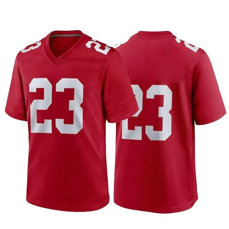Vintage Red #80 Alphabetical Embroidery Football Jersey, Exclusive Professional Sports Apparel for Fans