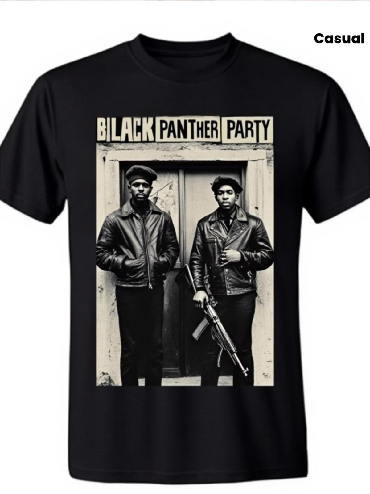 ' Iconic Black Panther Party Print T-Shirt - 100% Cotton Vintage BPP & Symbol, Streetwear for Protest Events & Casual Wear,