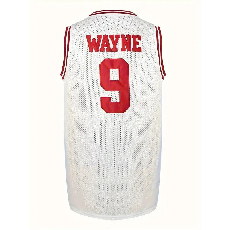 Men's Hillman College #9 Knit Fabric Crew Neck Basketball Jersey Tank Top - Men's Clothing, Mature Male Fit, Loose, Athletic Sportswear, Machine Washable for Running, Going Out, Professional Sports Use