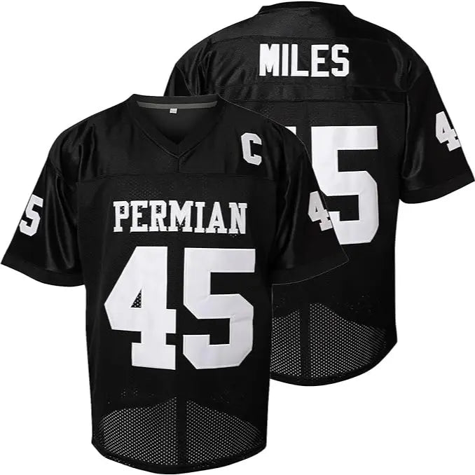 Men's Short Football Jersey - Boobie Miles #45 Permian High School, Breathable Polyester Unisex Us Standard Double-Stitched Apparel, Friday Night Lights Party Wear, Halloween Outfit (S-XXXL)