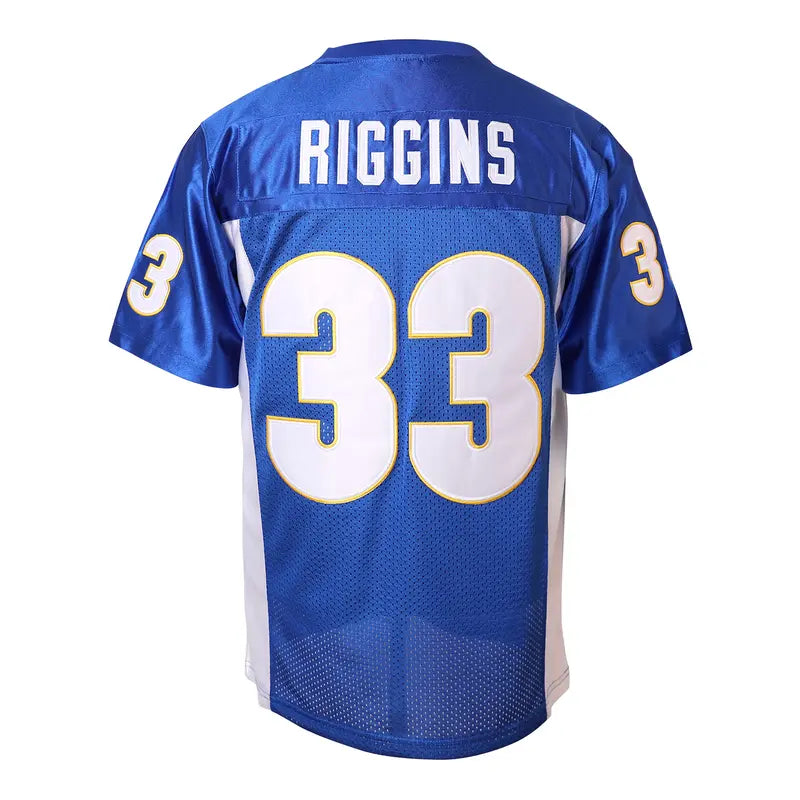 Men's #33 Blue Football  Jersey - Quick-Dry Mesh Jersey Style Football Top, Number and Graphic Athletic Wear, Professional Sports Fan Gift