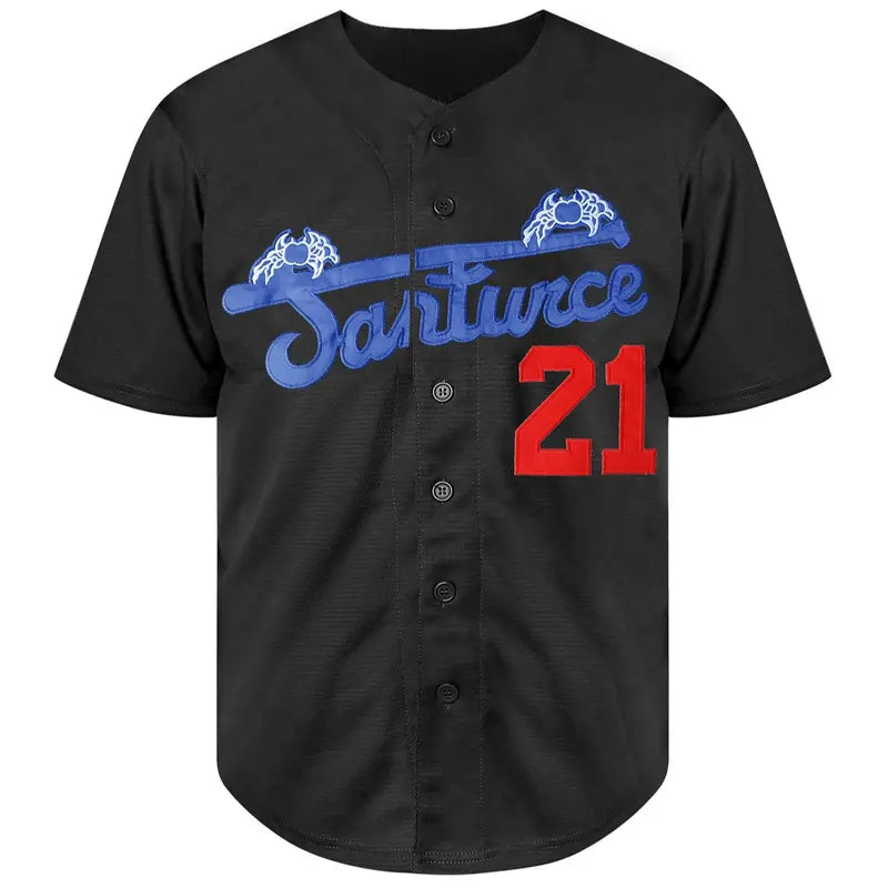 Men's Clemente #21 Classic 100% Polyester Short-Sleeve Baseball Jersey - Mens Jersey Style, Sporty Sports Top, Fitness & Backyard Baseball Wear, Number and Logo Design, Multi-Size, Comfortable, Durable, Cold Wash Safe Professional Apparel