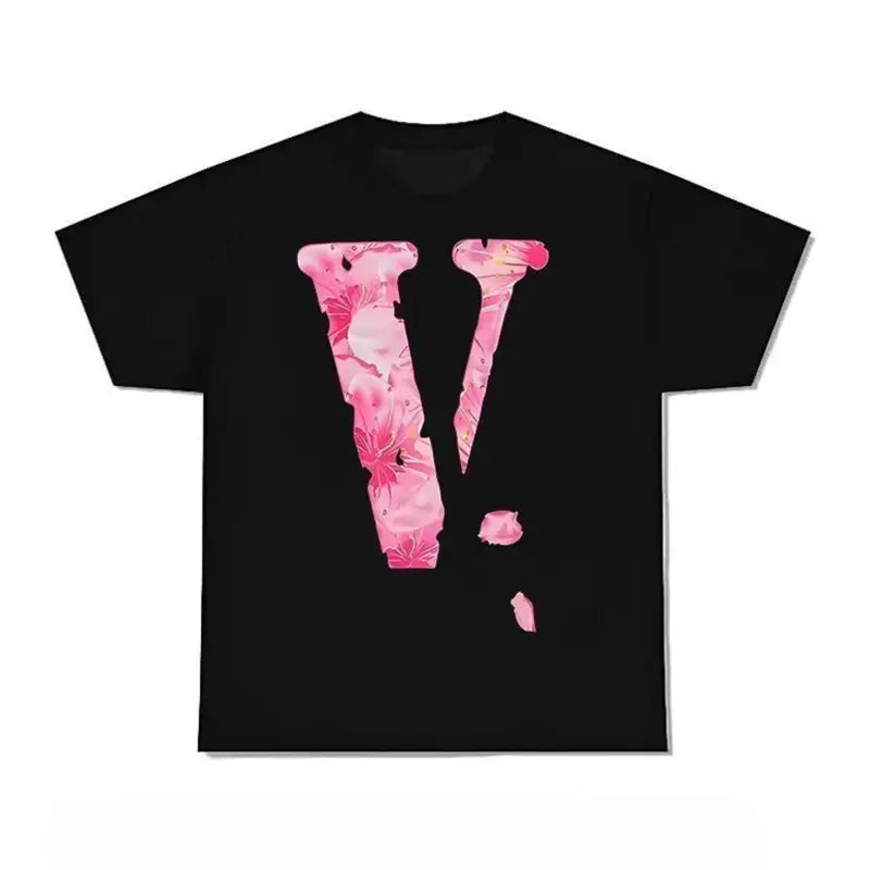 Y2k Style Unisex Short Sleeve T Shirt With V Letter Print Trending Graphic Summer Round Neck Top Loose Fit Machine Washable Comfortable Tee