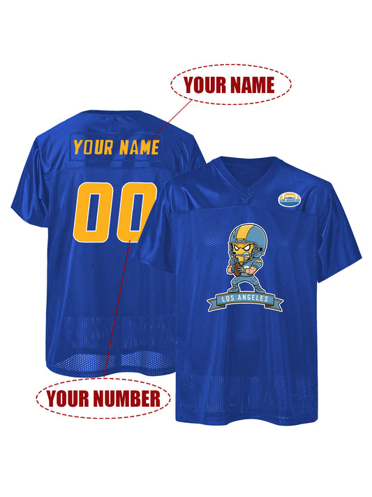 Men'S Customized Name and Number Football Jersey | Loose Breathable V-neck Embroidery Rugby Jersey, Non-Stretch Fabric, Perfect for Daily & Casual Sports
