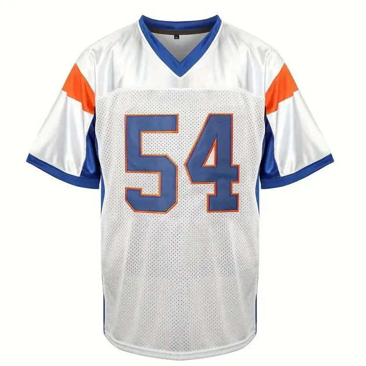 Blue Mountain State #54 Thad Castle & Alex Moran Numbered Back Short Football Jersey - 95% Polyester, Sweat-Wicking, Breathable Sports Tee, Athletic Active Top, Casual Sporty Top, Wash-Easy Athletic Wear, Sports Tees
