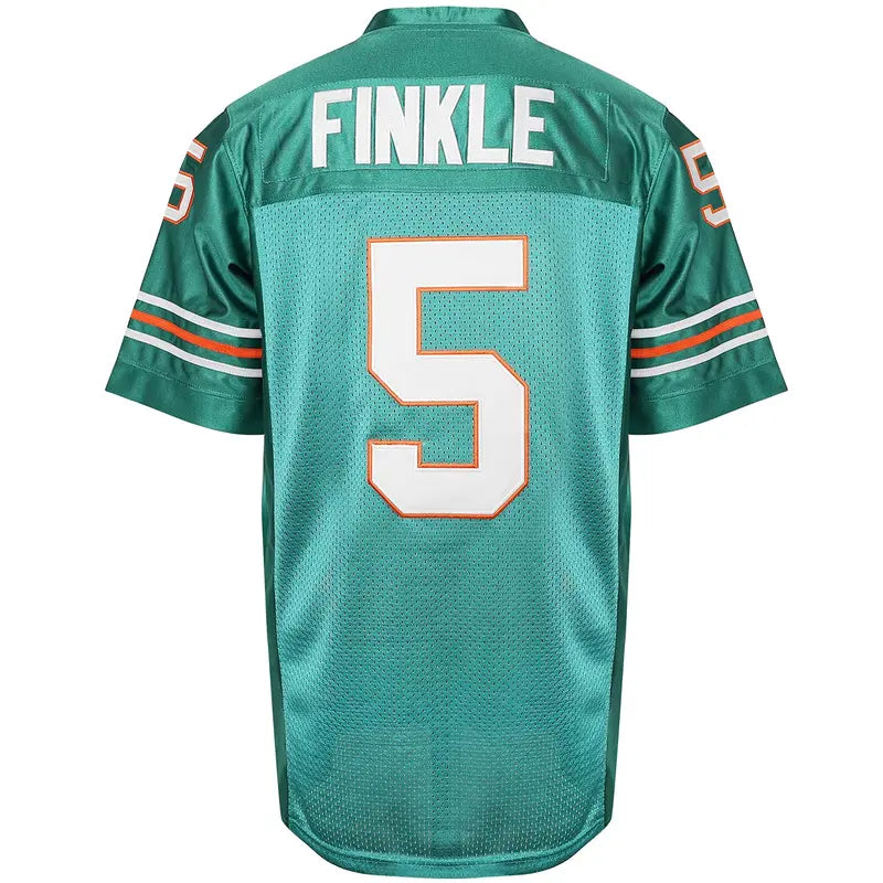 #5 Embroidered Green Ray Finkle Ace Ventura Pet Detective Jim Carrey Movie Classic Football Jersey Look, 100% Polyester Short-Sleeve Breathable Mesh Ventilation, Double-Stitched, US Seller, US Sizes, Fashion Jerseys