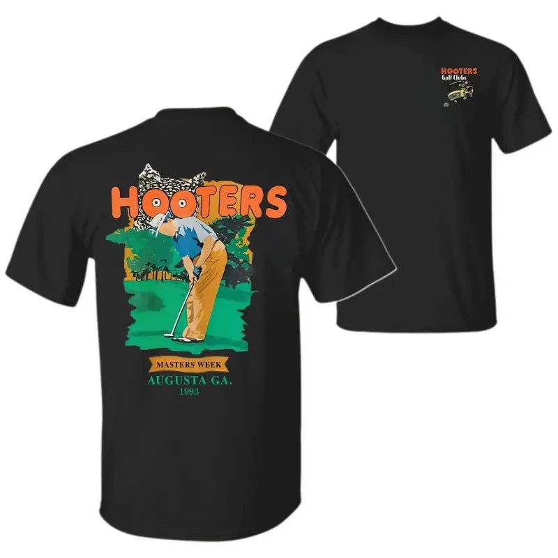 Unisex 1993 Hooters Golf Club Week Classic Smooth Soft Stylish Short-Sleeve Cotton T-Shirt - Round Neck, Full-Color Golf Cart Graphic, Loose Velvet Fabric, Breathable Hemmed Summer Casual Sports Top