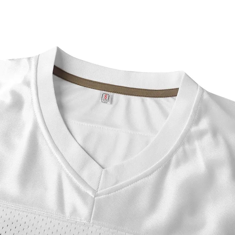 Men's #24 V-Neck Short-Sleeve Athletic Top, Lightweight Breathable Black & White Mesh Male Clothing, Stylish Sporty Football Jersey for Enthusiasts (Men's Shirts)