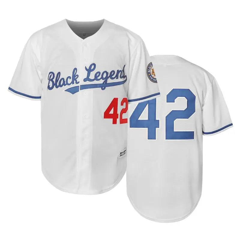 Men's #42 Letter Sleeve Jersey Baseball Top - Short-Sleeved V-Neck, Breathable Stretch Polyester, Relaxed Cut, Embroidered, Large Number Back, Sporty Chic Summer Athletic Casual Wear for Sports Enthusiasts, Sporty Baseball