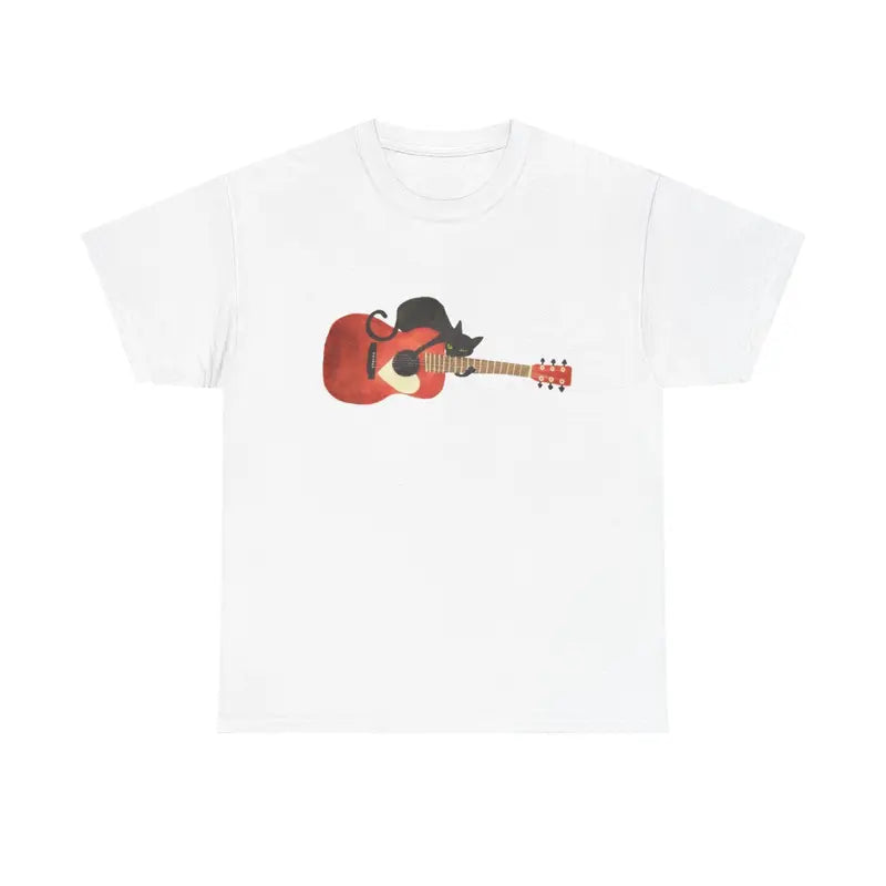 Cat Playing Guitar T-Shirt | Music Cat Illustration Unisex