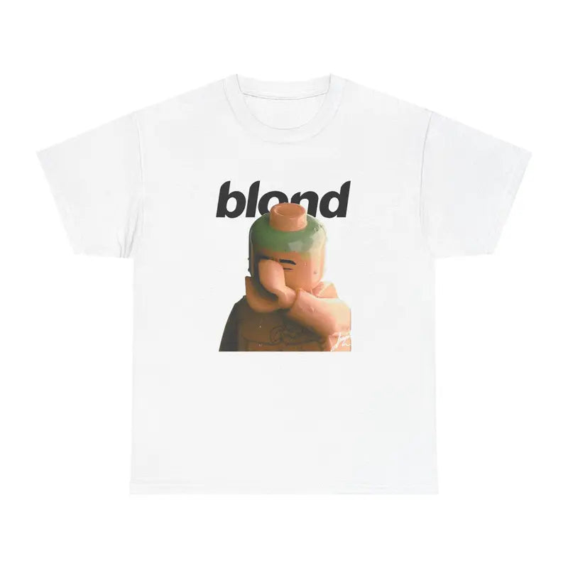 Frank Blond Block Unisex 100%25 Cotton Soft Round Neck Short-Sleeve T-Shirt, Casual Comfy Graphic T Shirts, Menswear Streetwear, Retro Look, Easy Daily Layer, Easy Go-To Tee for Workdays and Hangs (Sports Top)